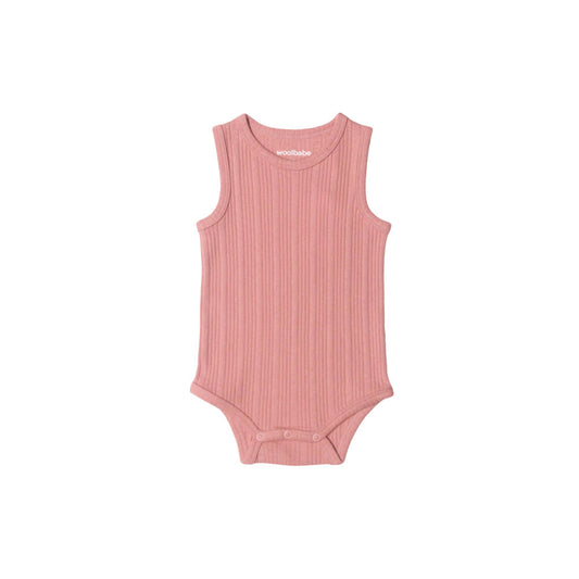 Woolbabe Organic Cotton/Merino Singletsuit Dusk Marl