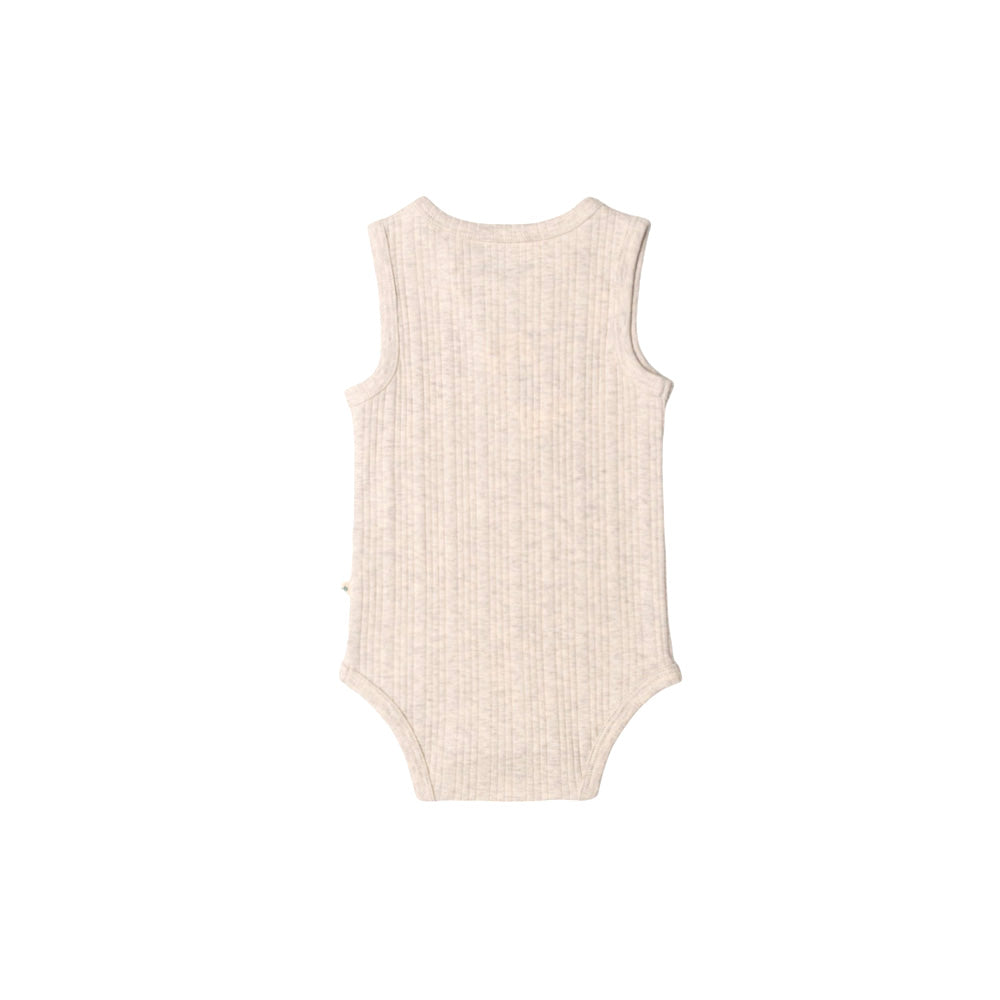 Woolbabe Organic Cotton/Merino Singletsuit Natural Marl