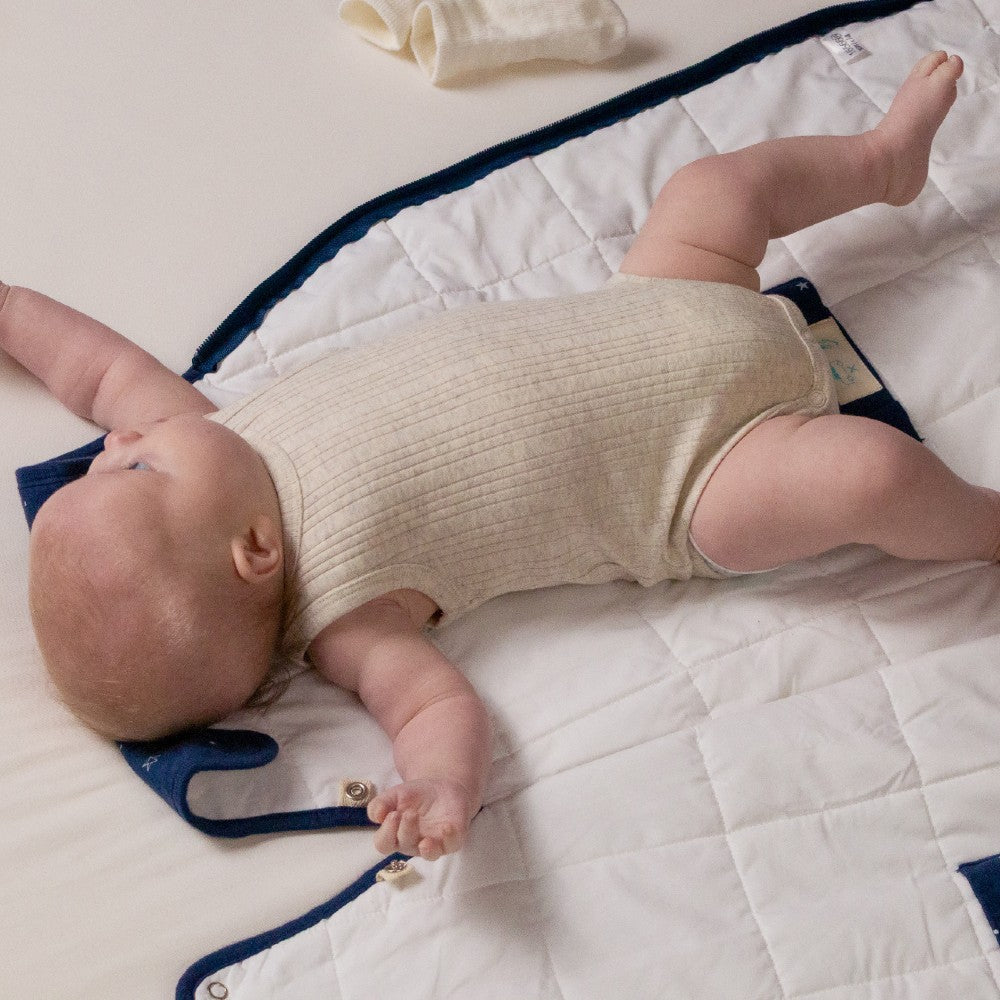 Woolbabe Organic Cotton/Merino Singletsuit Natural Marl