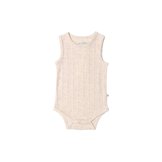 Woolbabe Organic Cotton/Merino Singletsuit Natural Marl