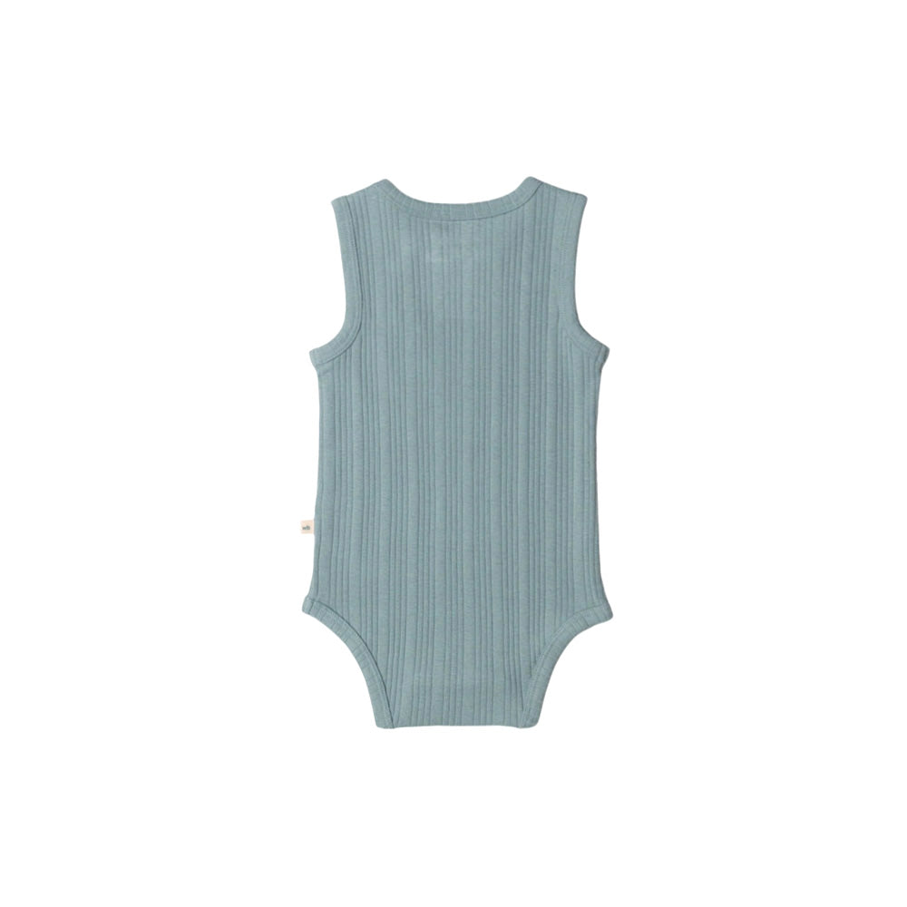 Woolbabe Organic Cotton/Merino Singletsuit Tide Marl