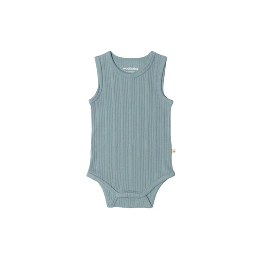 Woolbabe Organic Cotton/Merino Singletsuit Tide Marl