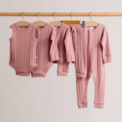 Woolbabe Organic Cotton/Merino Singletsuit Dusk Marl