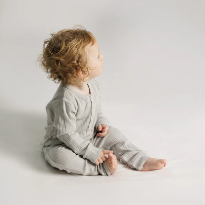 Woolbabe Organic Cotton/Merino Long Sleeve Henley Suit