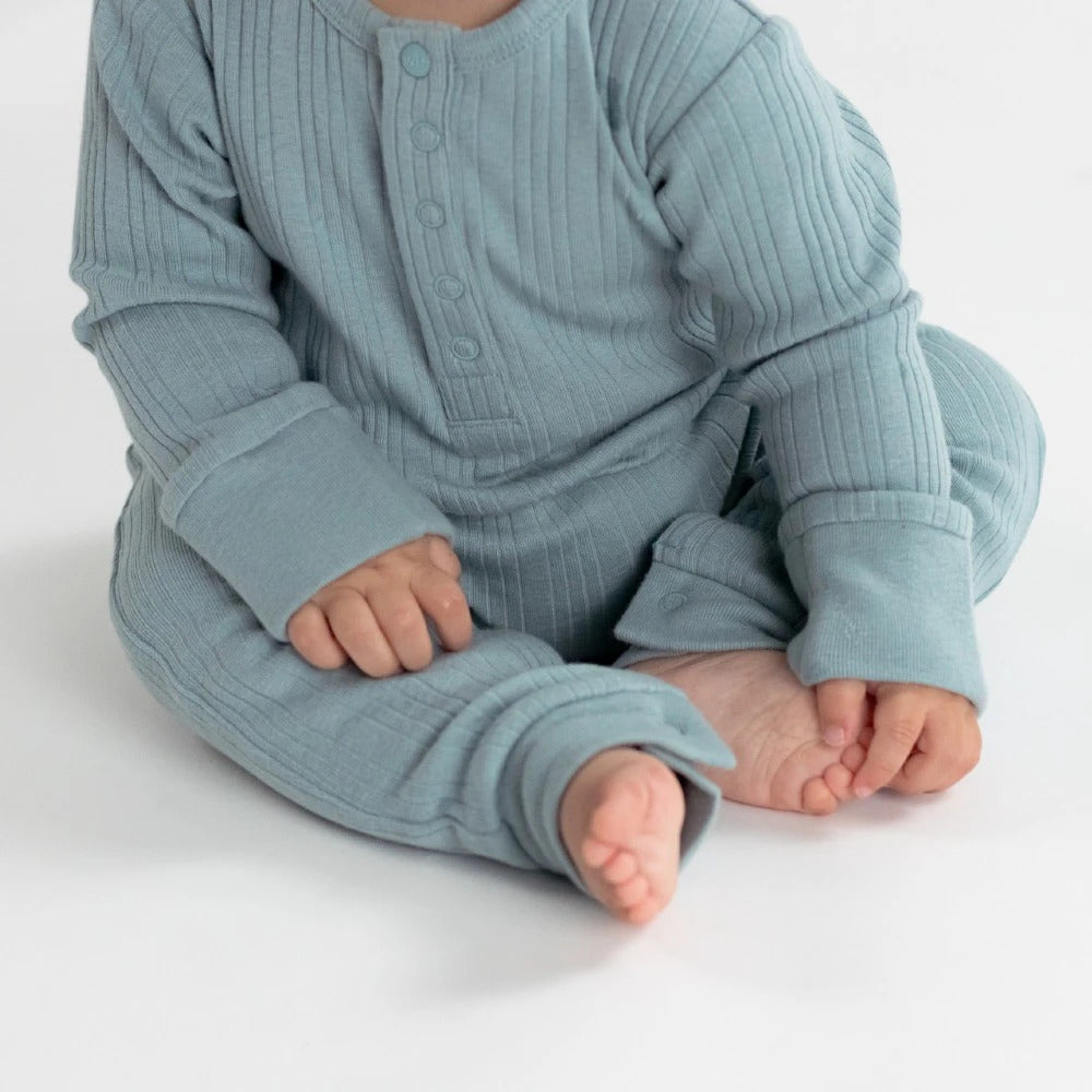Woolbabe Organic Cotton/Merino Long Sleeve Henley Suit