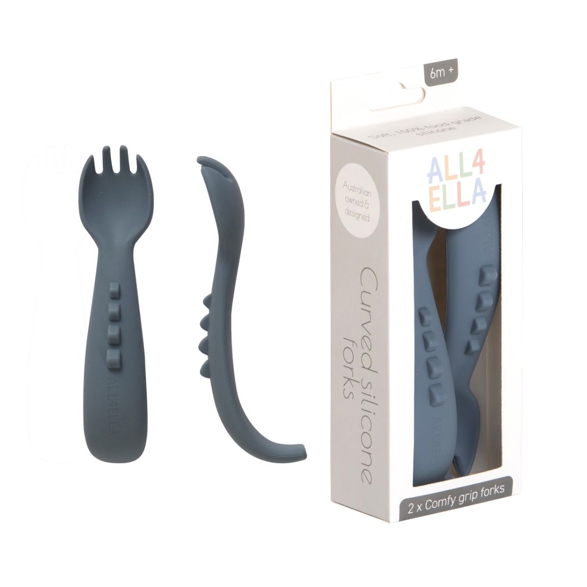 All4Ella Comfy grip silicone forks 2pk