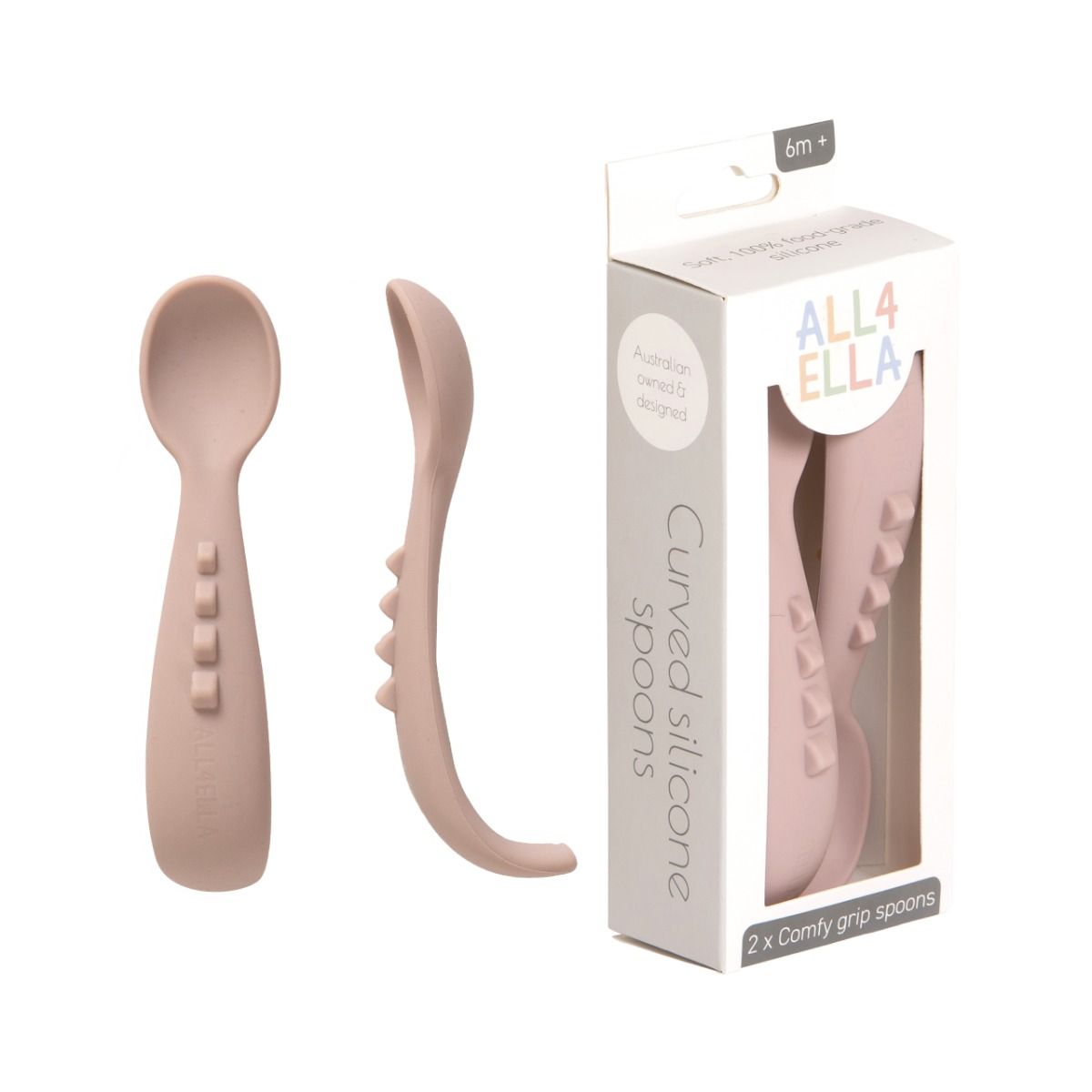 All4Ella Comfy grip silicone spoons 2pk