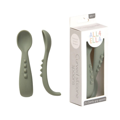 All4Ella Comfy grip silicone spoons 2pk