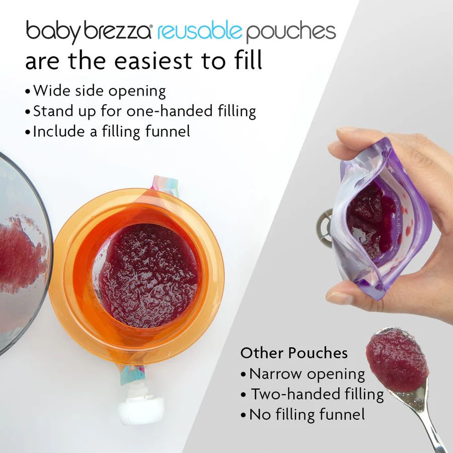 Baby Brezza Food Pouch With Funnel - 10pk
