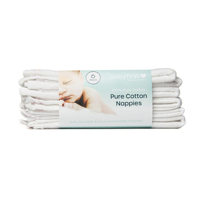 Baby First Pure Cotton Flannelette Nappies 6 Pack