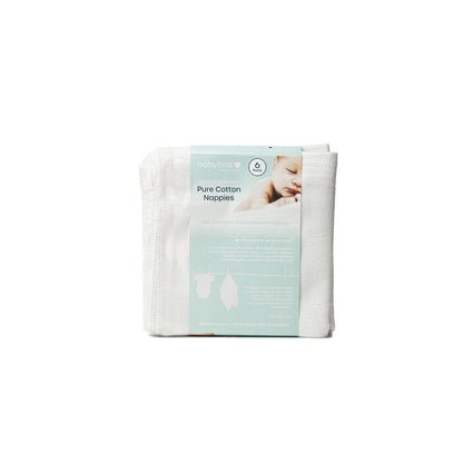 Baby First Pure Cotton Flannelette Nappies 6 Pack