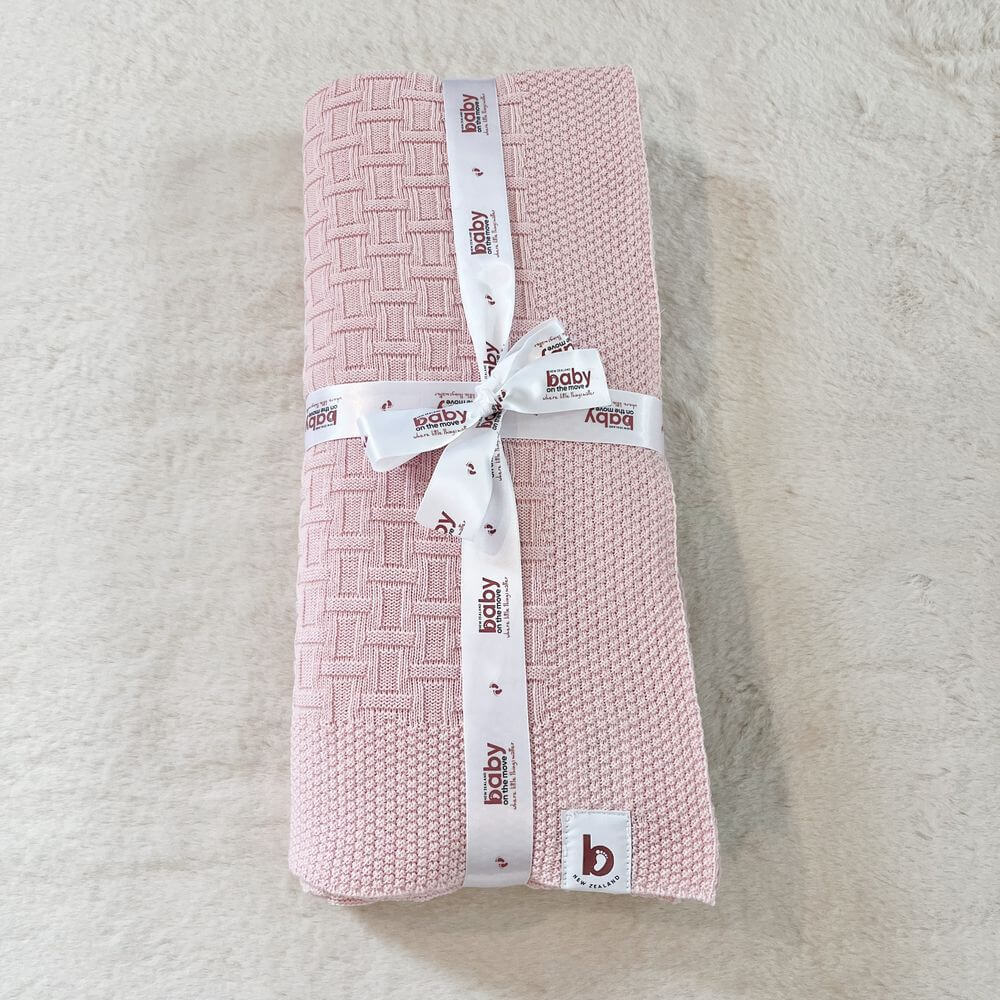 Baby On The Move Basketweave Merino Throw Blanket 130x180 cm
