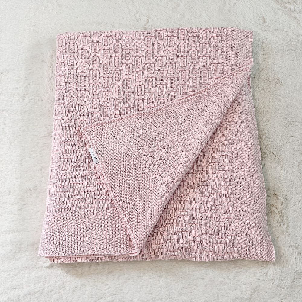 Baby On The Move Basketweave Merino Throw Blanket 130x180 cm