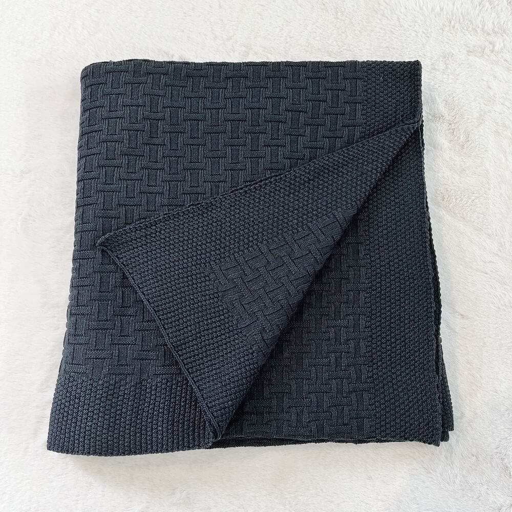 Baby On The Move Basketweave Merino Throw Blanket 130x180 cm