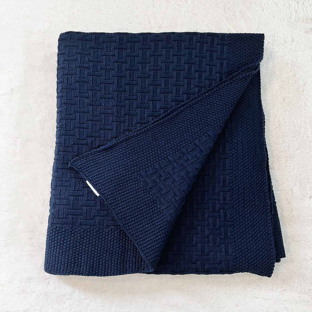Baby On The Move Basketweave Merino Throw Blanket 130x180 cm
