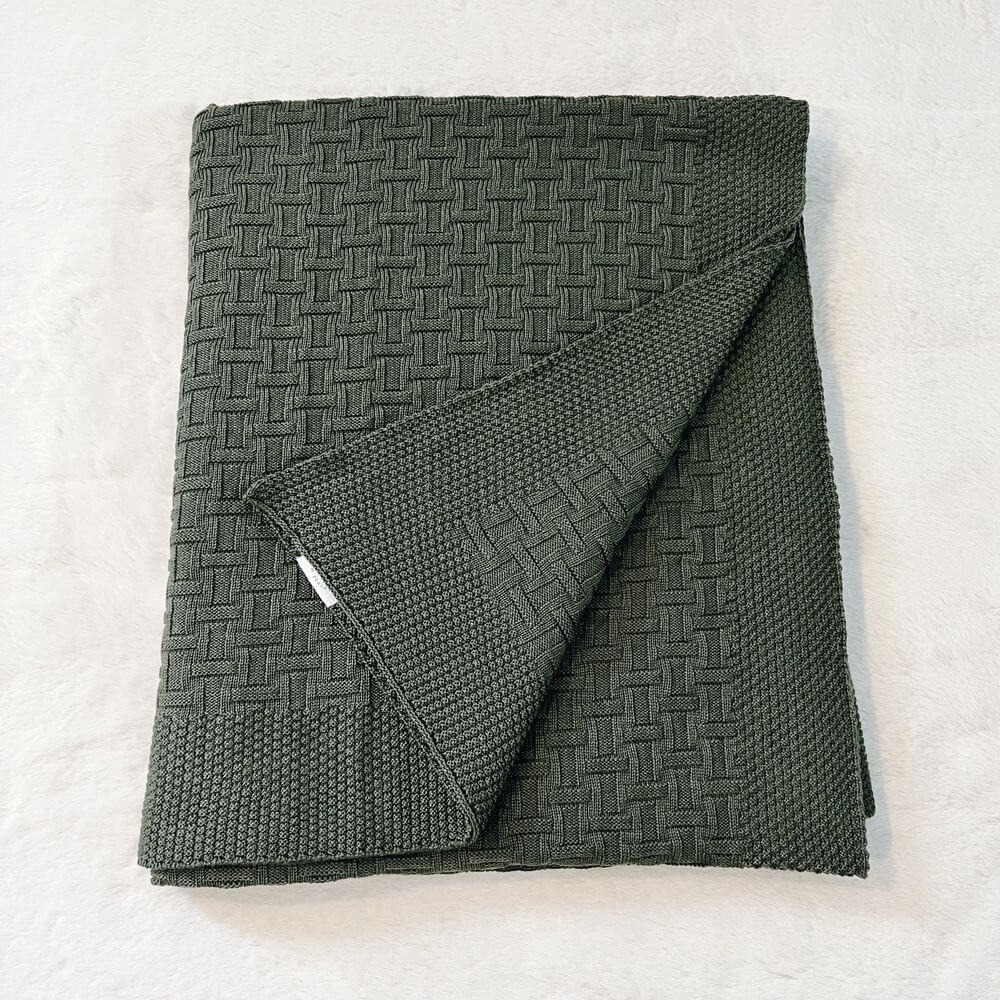 Baby On The Move Basketweave Merino Throw Blanket 130x180 cm