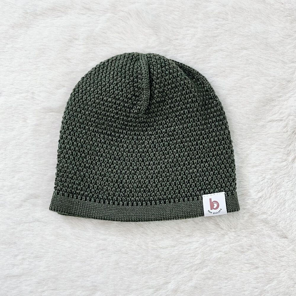 Baby On The Move Moss Stitch Merino Beanie