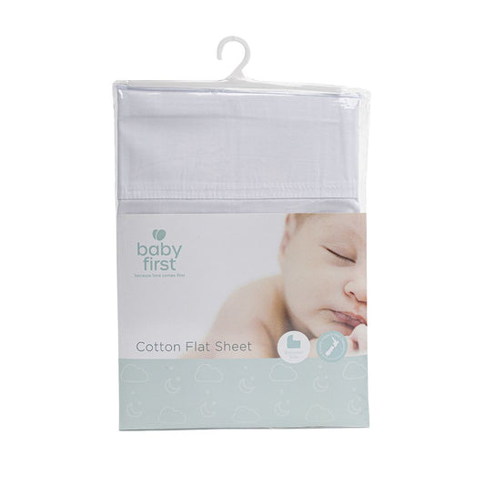 Baby First Bassinet Flat Sheet White