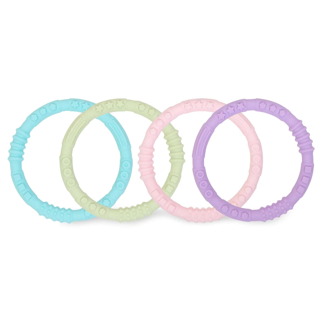 Bumkins Silicone Teething Rings 4pk
