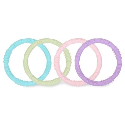 Bumkins Silicone Teething Rings 4pk