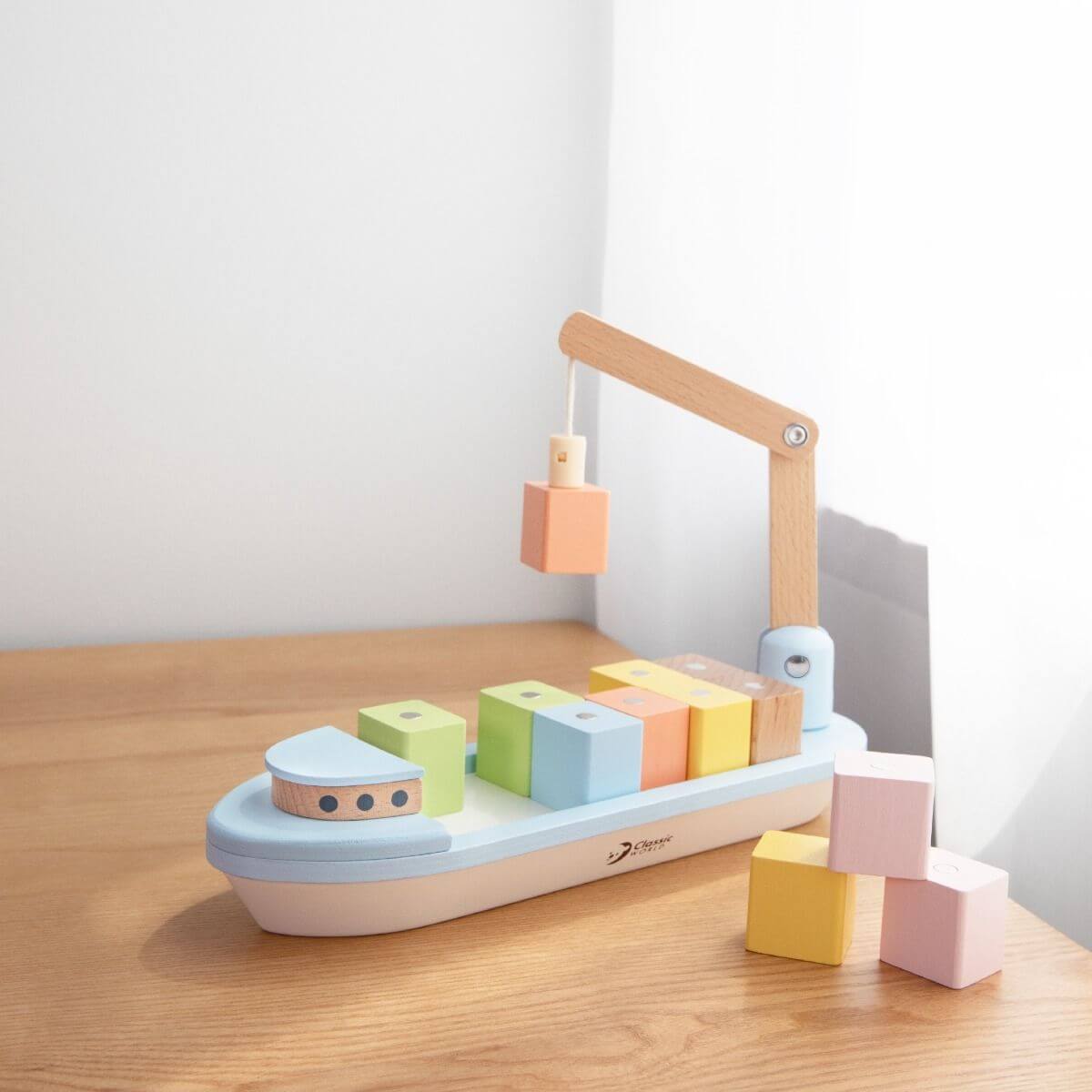 Classic World Kids Wooden Block Boat
