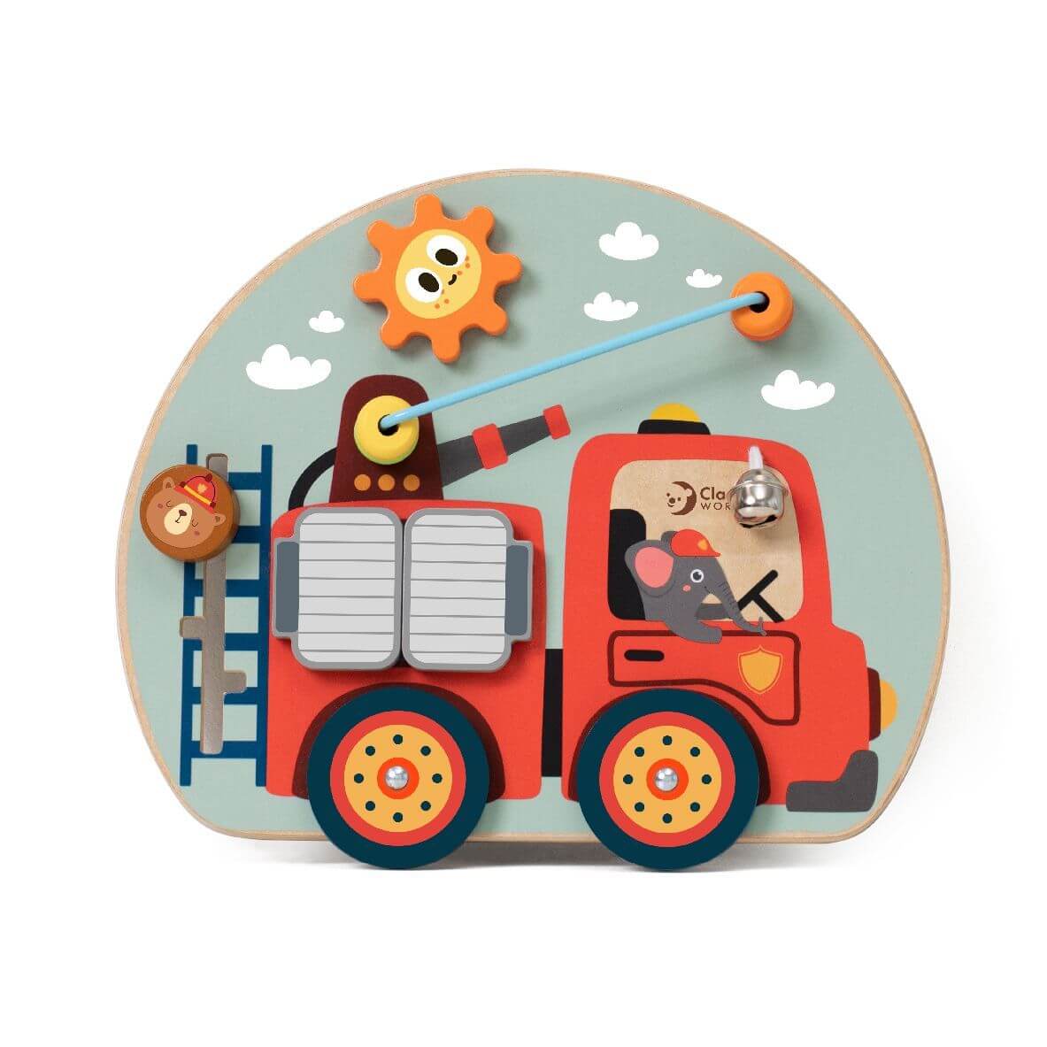 Classic World Kids Wooden Firetruck Activity Board