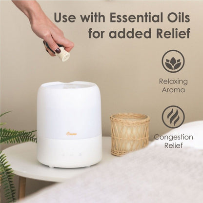 Crane 3 in 1 Cool Mist Humidifier with Aroma Diffuser &amp; Sleep Support Light