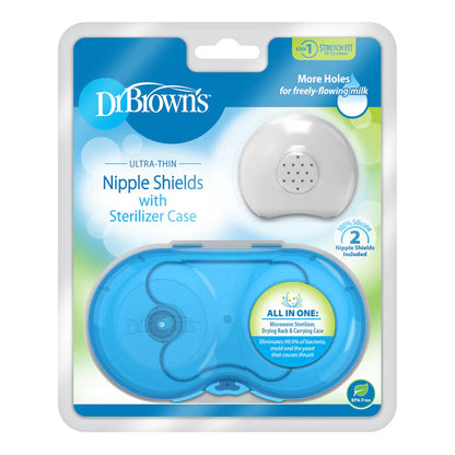 Dr Brown's Nipple Shields with Steriliser Case 2 Pack