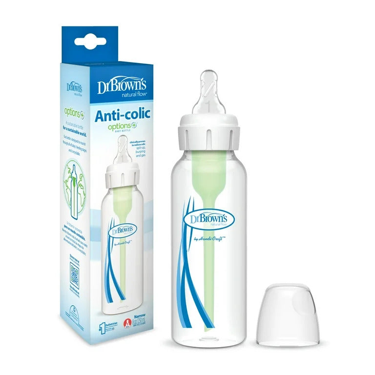 Dr Brown's 250ml Narrow Neck Feeding Bottle with Level 1 Teat