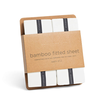 Edwards &amp; Co Bamboo Carry Cot Fitted Sheets 2pc
