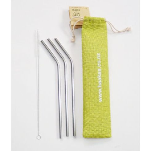 Haakaa Stainless Steel Straws - Curved - Pack of 3