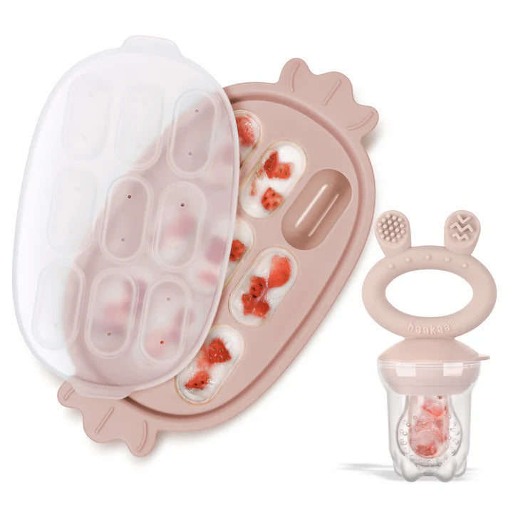 Haakaa Fresh Food Feeder and Silicone Nibble Tray Set