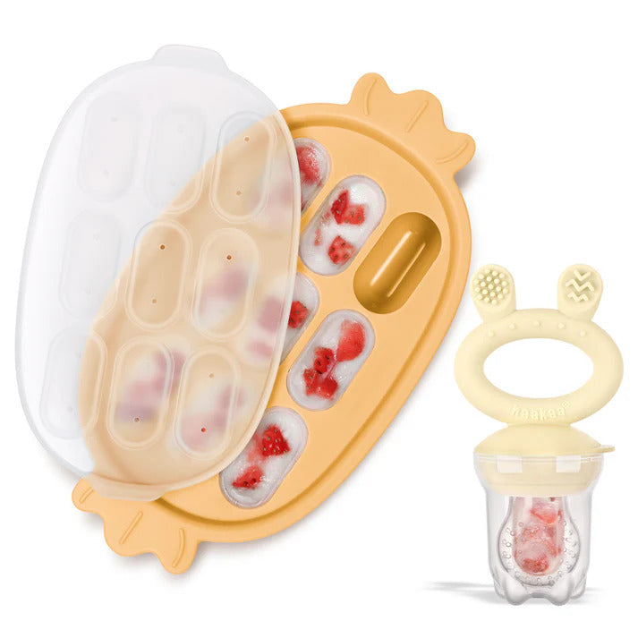 Haakaa Fresh Food Feeder and Silicone Nibble Tray Set