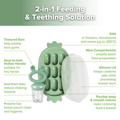 Haakaa Fresh Food Feeder and Silicone Nibble Tray Set