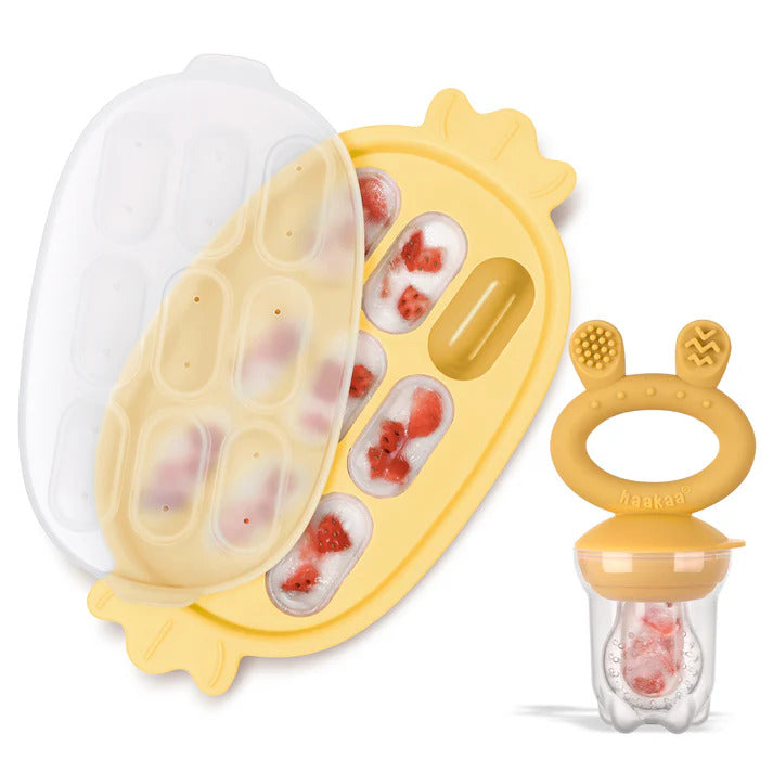 Haakaa Fresh Food Feeder and Silicone Nibble Tray Set