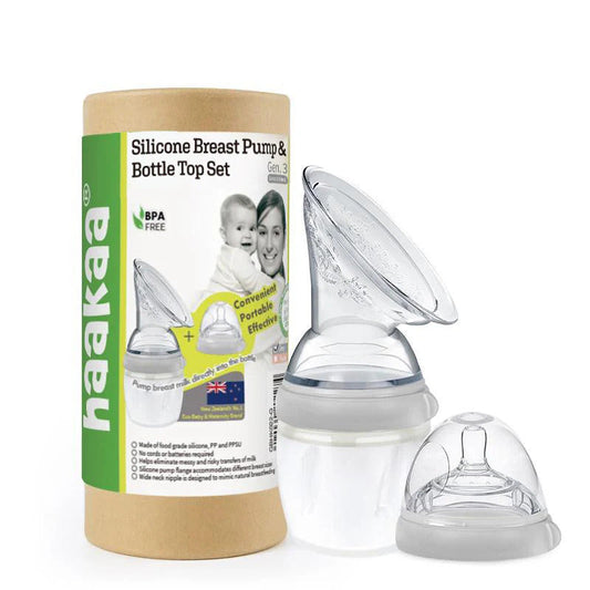 Haakaa Generation 3 160ml Breast Pump and Baby Bottle Top Set