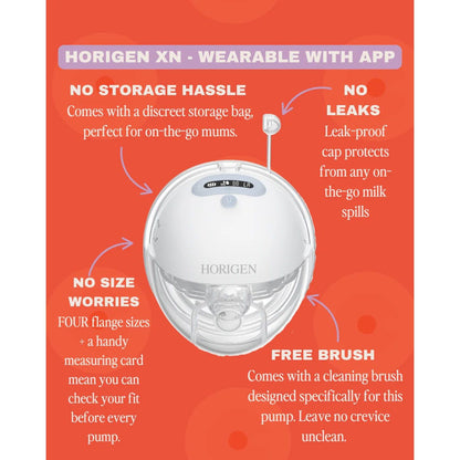 Horigen 6602A Wearable Breast Pump with App
