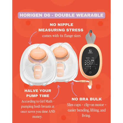Horigen D6 Wearable Double Breast Pump