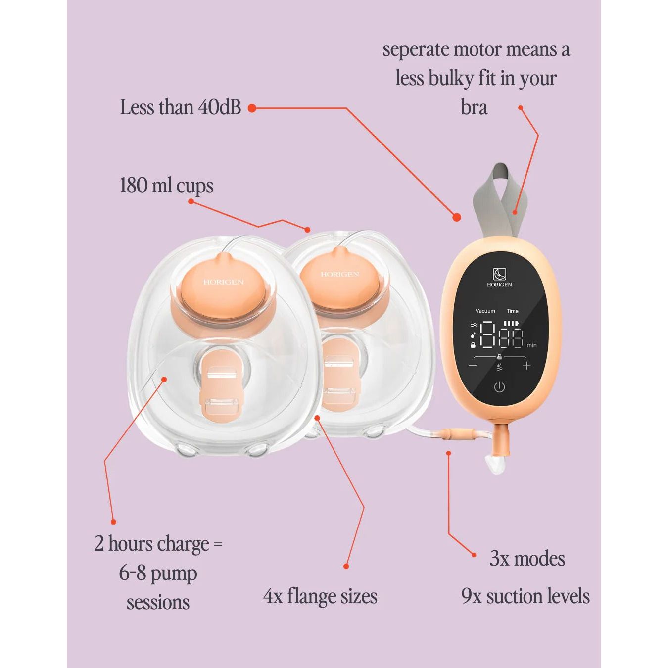 Horigen D6 Wearable Double Breast Pump
