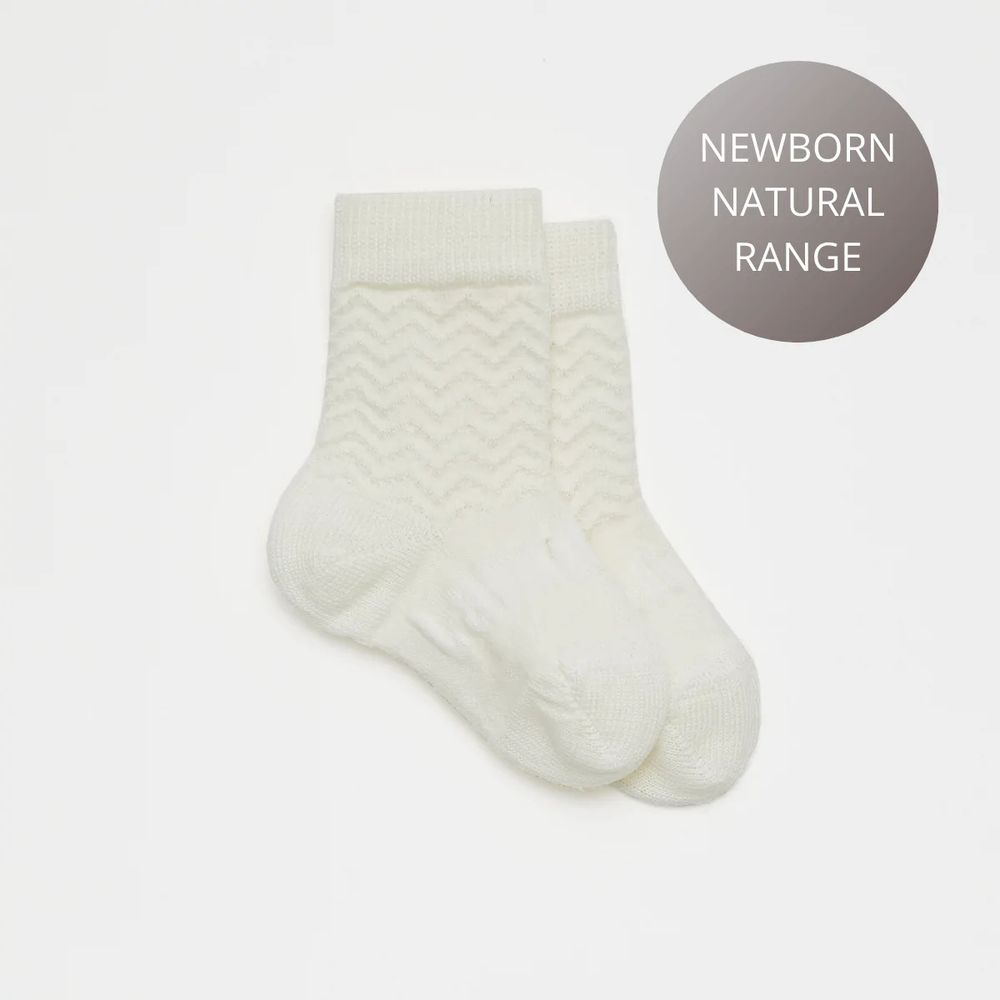 Lamington Baby Merino Wool Crew Socks - Pearl