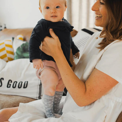 Lamington Baby Merino Wool Knee High Socks - Snowflake