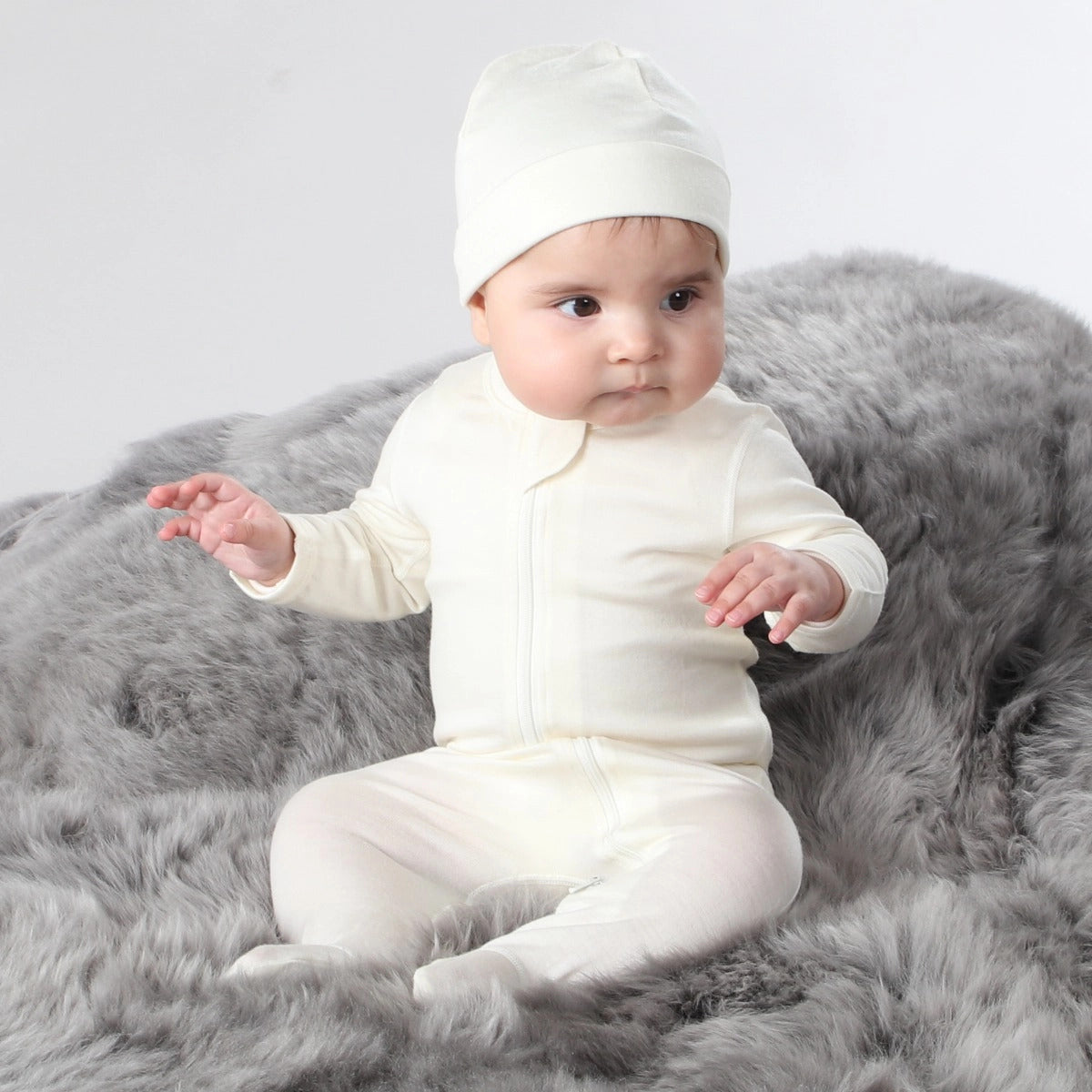 Little Bee Merino Zip Babygrow
