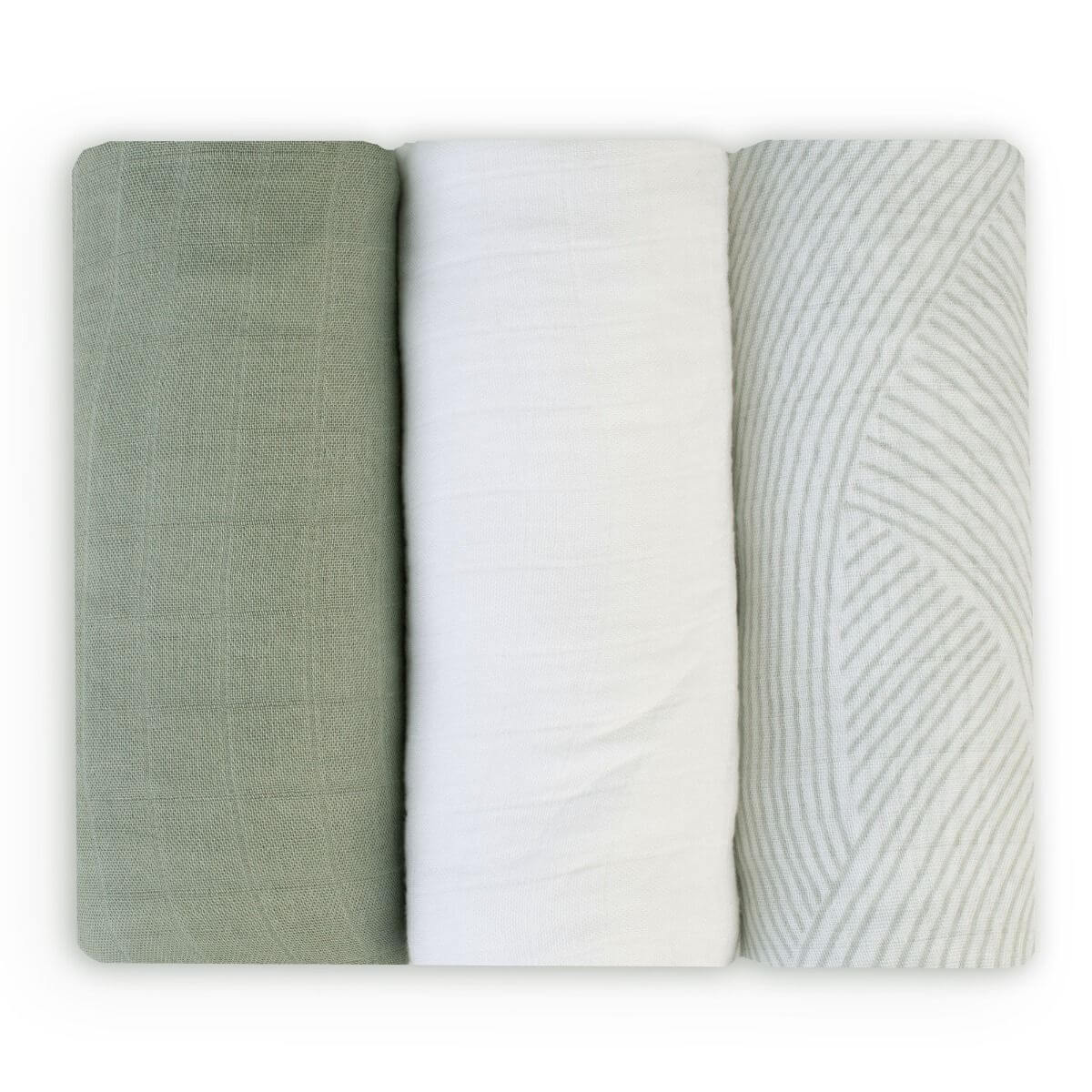Little Bamboo Muslin Baby Wraps 3pk