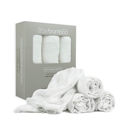 Little Bamboo Muslin Baby Wraps 3pk
