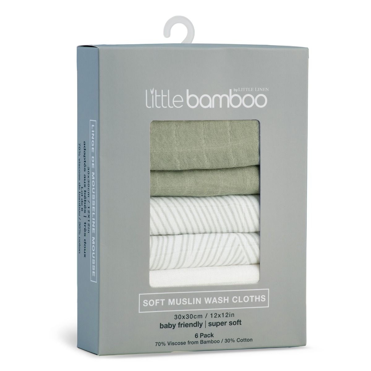 Little Bamboo Muslin Wash Cloths 6pk