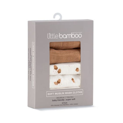 Little Bamboo Muslin Wash Cloths 6pk