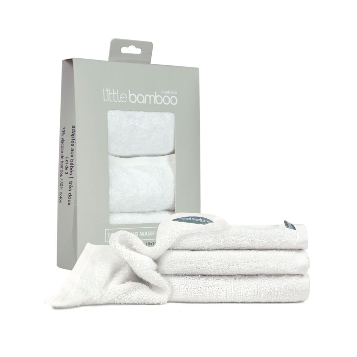 Little Bamboo Towelling Washers 3pk