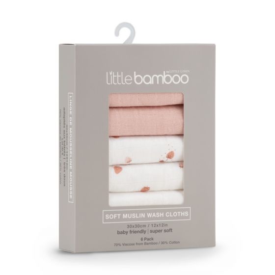 Little Bamboo Muslin Wash Cloths 6pk