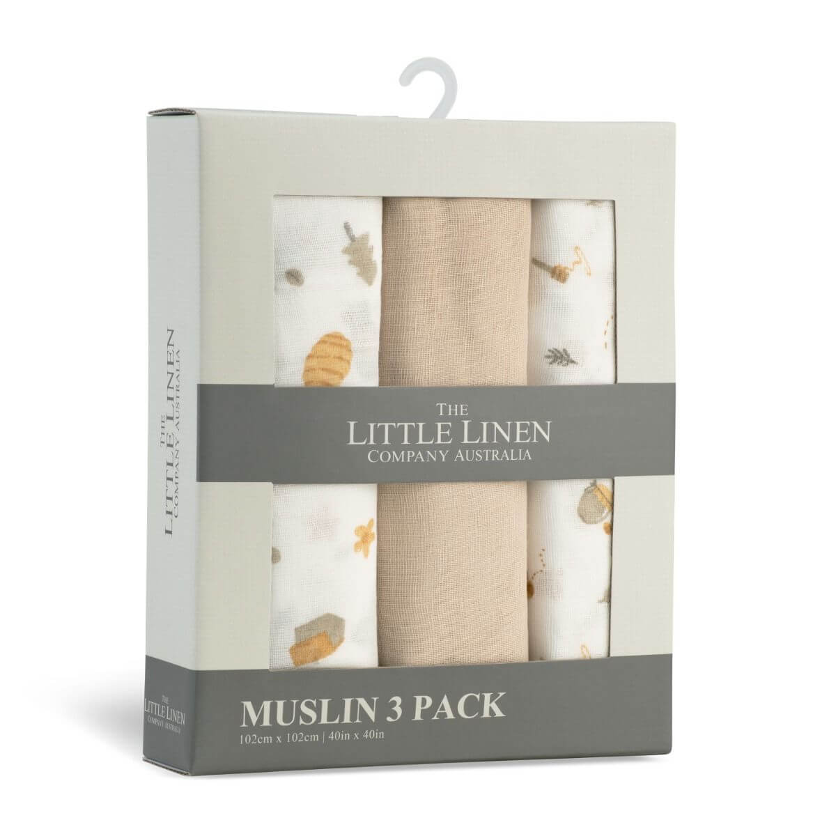 Little Linen Muslin Baby Wrap 3pk