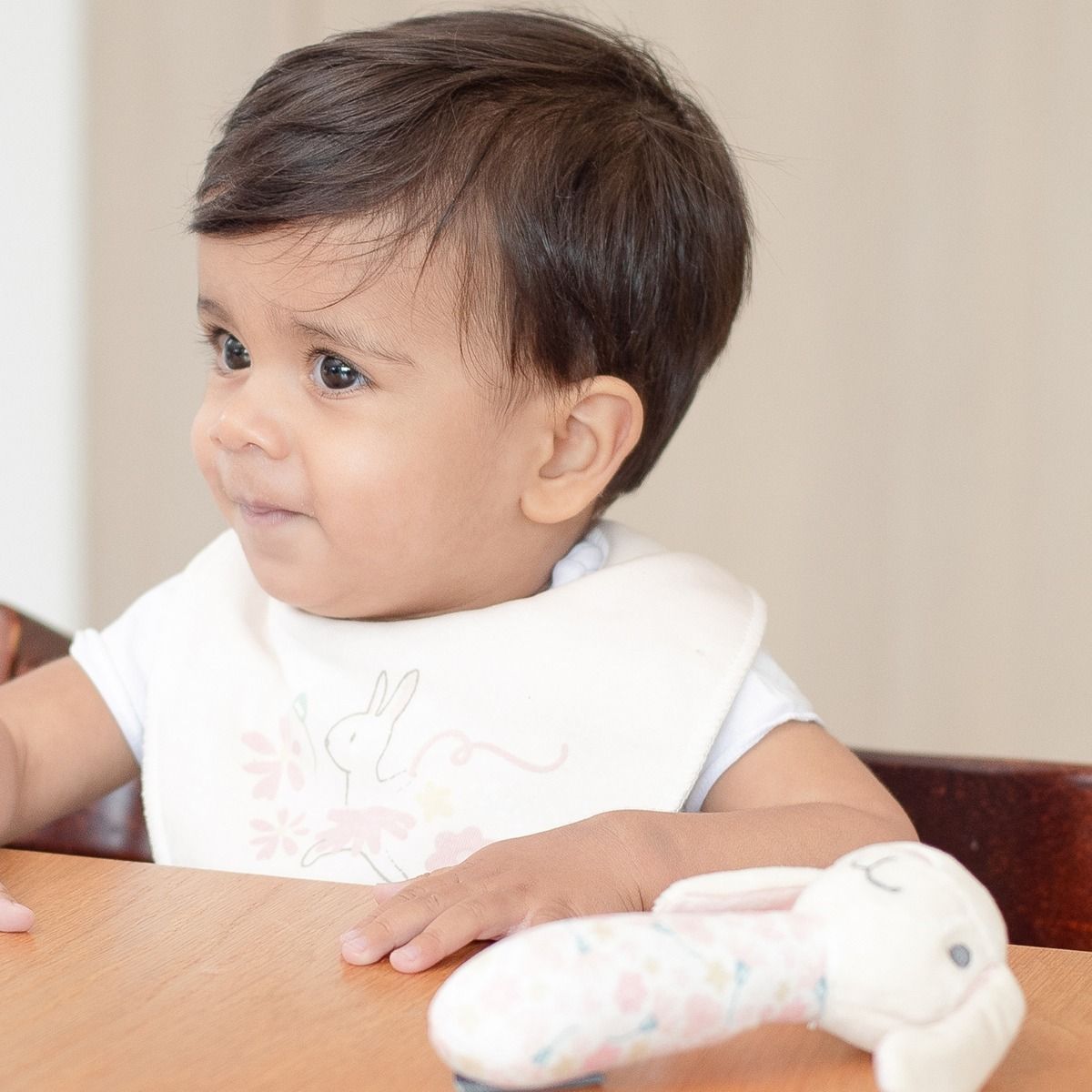 Little Linen Rattle &amp; Bib Set